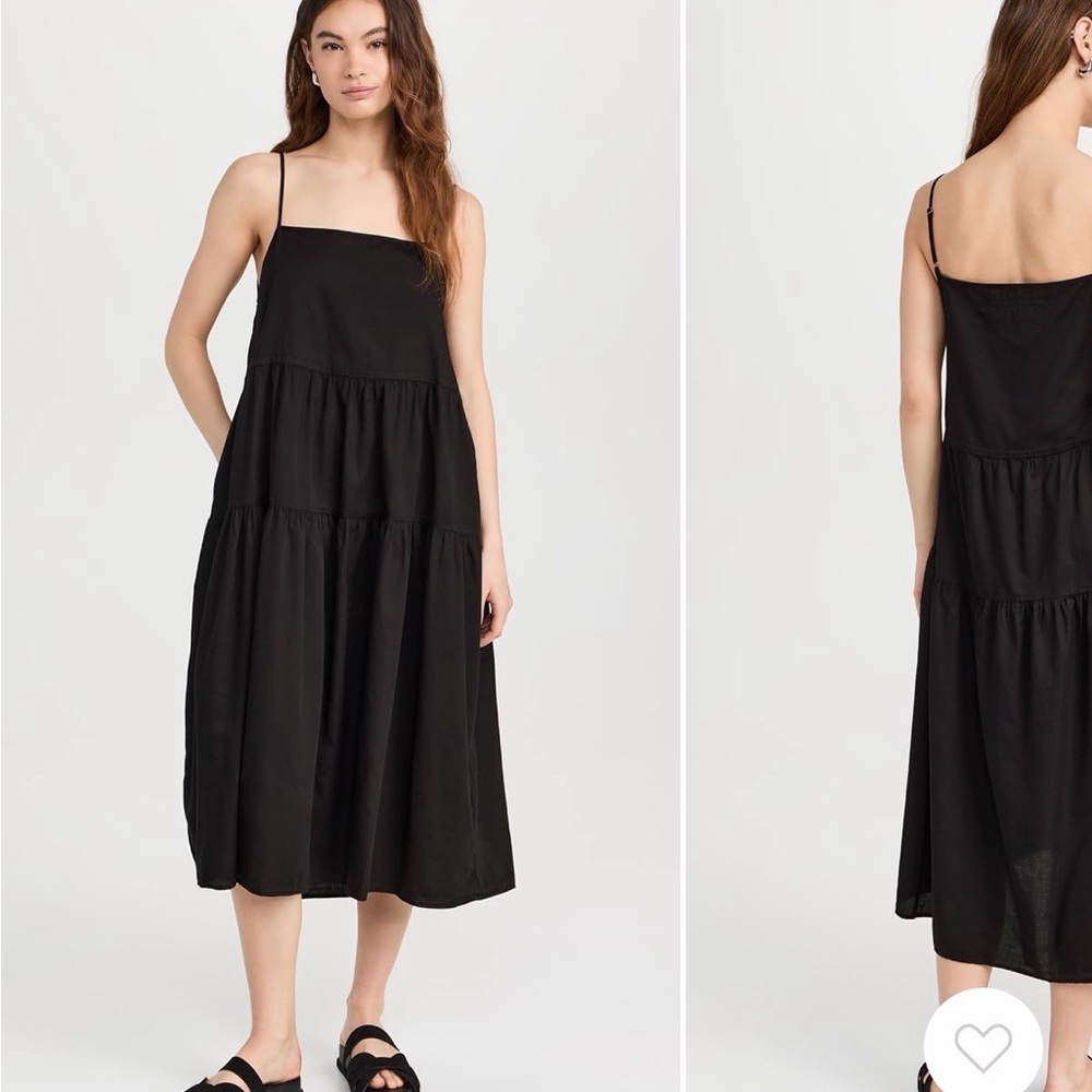 Enza Costa cool cotton strappy tiered dress